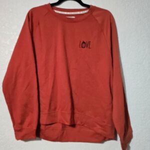 Rae Dunn fall sweater "love" with pumpkin size L